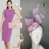 Lilac Blossom Bow Fascinator with Floral Embroidery and Rhinestone Detail