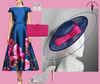 Navy and Magenta Sinamay Disc Fascinator with Sculpted Bow – Kentucky Derby Oaks Day Headpiece