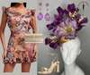 Violet Purple Vibe Floral Feather Fascinator Hat