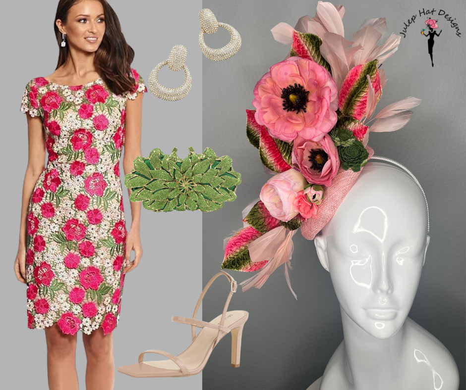 Flora Rouge Pink Floral Fascinator Hat