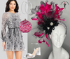 Midnight Rose Revue Pink, Black and Grey Fascinator Hat