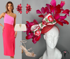 Ribbon Rosette Runway Red and Pink Fascinator Hat