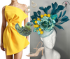Teal Breeze & Golden Bloom Fascinator