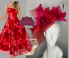 Scarlet Rose Radiance Feather Fascinator Hat
