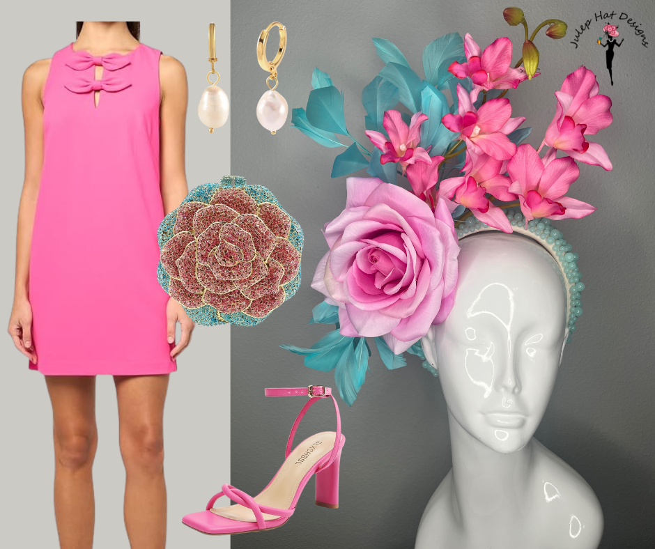 Cotton Candy Orchid Crown Fascinator Hat