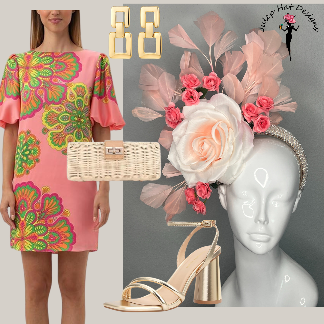 Blush Bloom Fascinator with Pearlized Headband