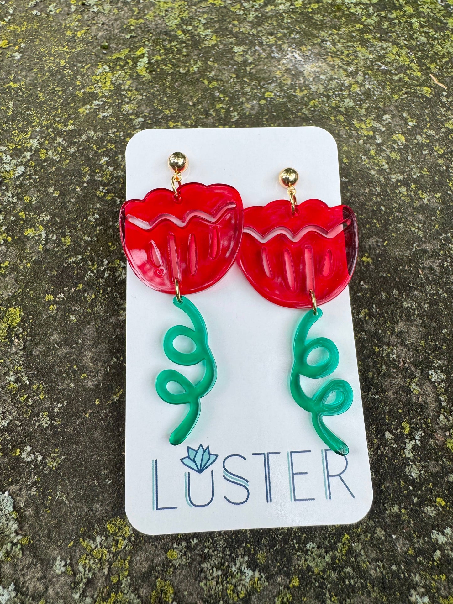 Acrylic Garden Flower Unique Statement Earrings