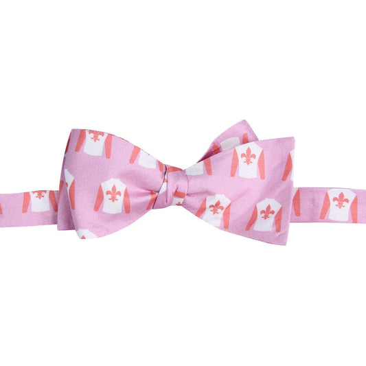 Pink Fleur De Lis Jockey Silks Bowtie