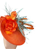 Handcrafted Orange and Turquoise Fascinator