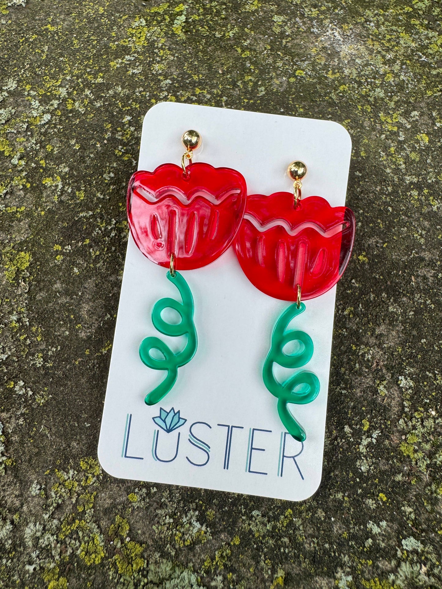 Acrylic Garden Flower Unique Statement Earrings