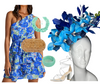 Kentucky Derby Royal Blue Feather Orchid Fascinator Hat
