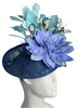 Butterfly Bloom Navy and Mint Feather Fascinator Hat