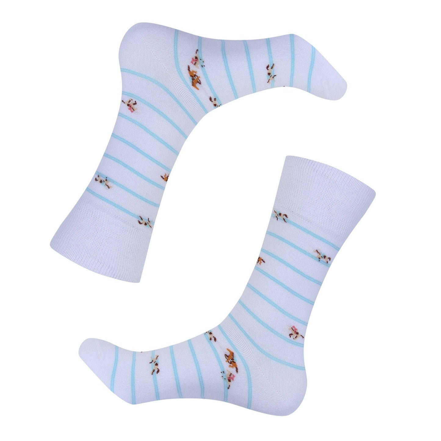 Kentucky Derby White and Blue Striped Racing Horses Socks