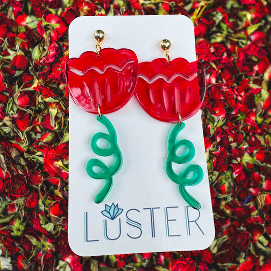 Acrylic Garden Flower Unique Statement Earrings
