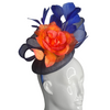Fiery Elegance – Navy & Orange Fascinator