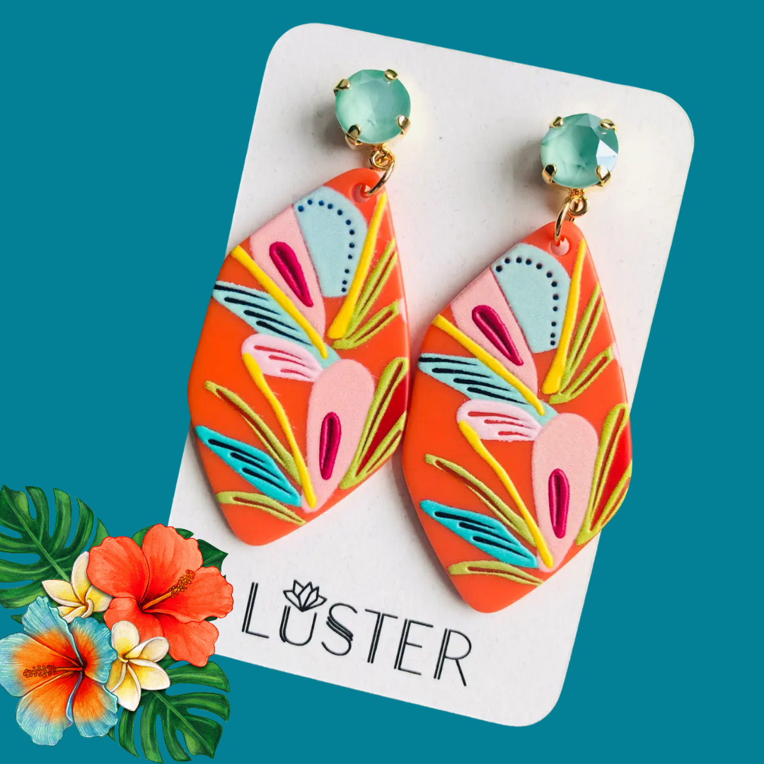 Lush Floral Earrings |  Lightweight Statement Earrings