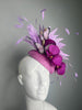 Lavender Orchid Purple Butterfly Fascinator  Couture Kentucky Derby  Royal Ascot Hat