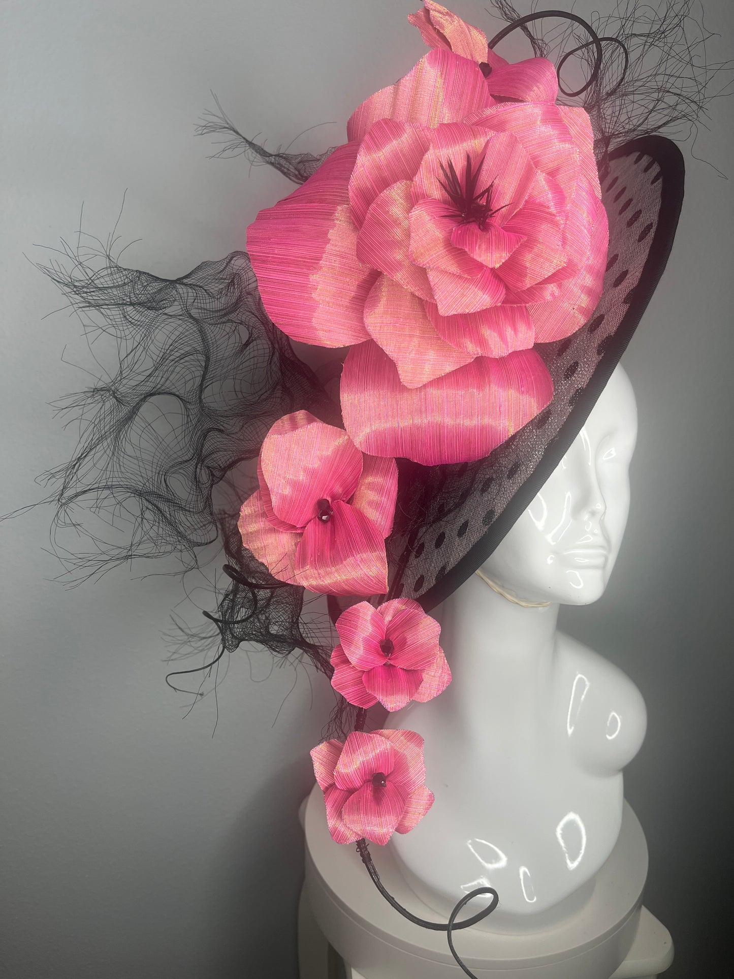 Audrey in Full Bloom — Hand-Dyed Silk Abaca Couture Hat