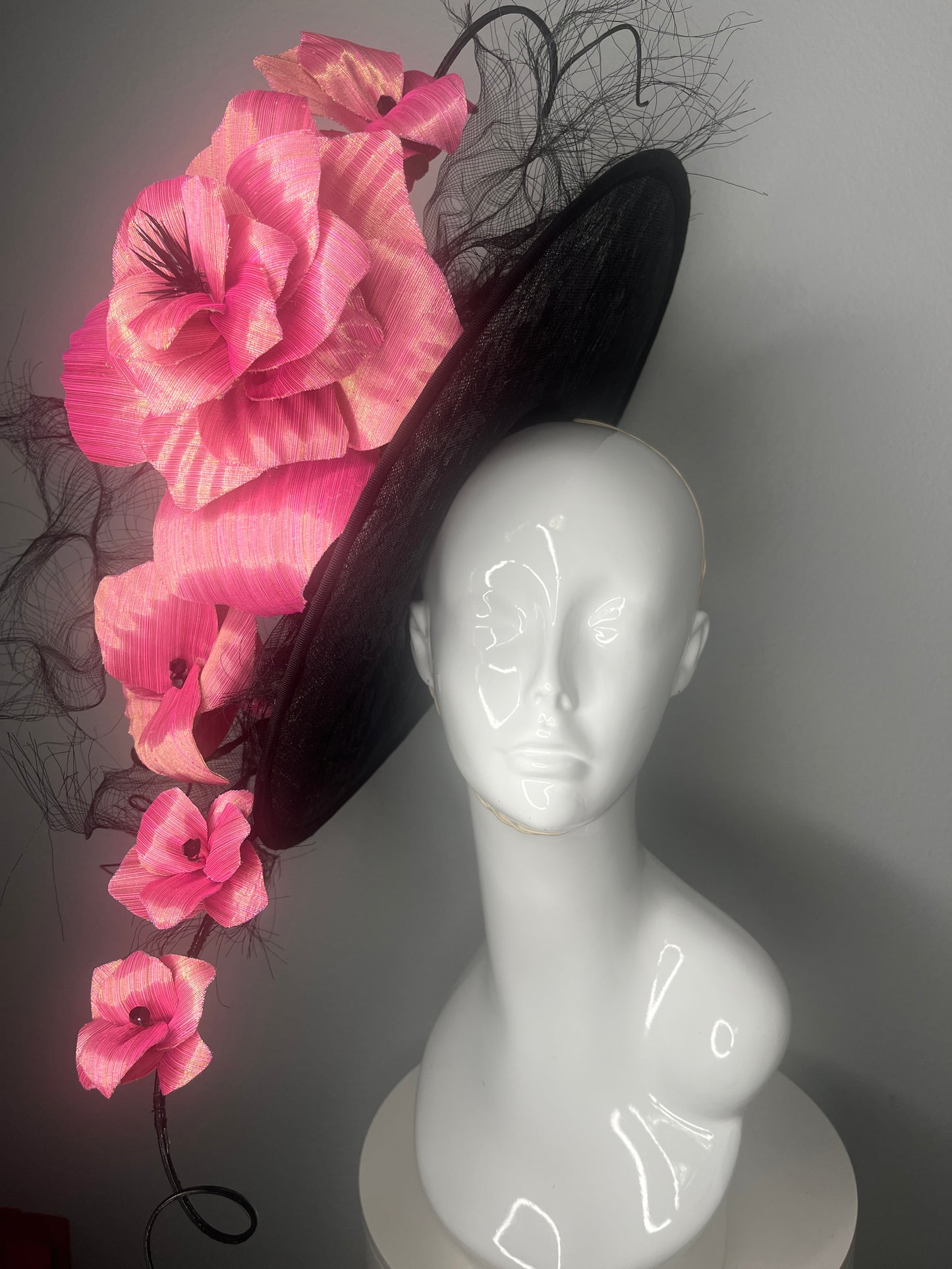 Audrey in Full Bloom — Hand-Dyed Silk Abaca Couture Hat