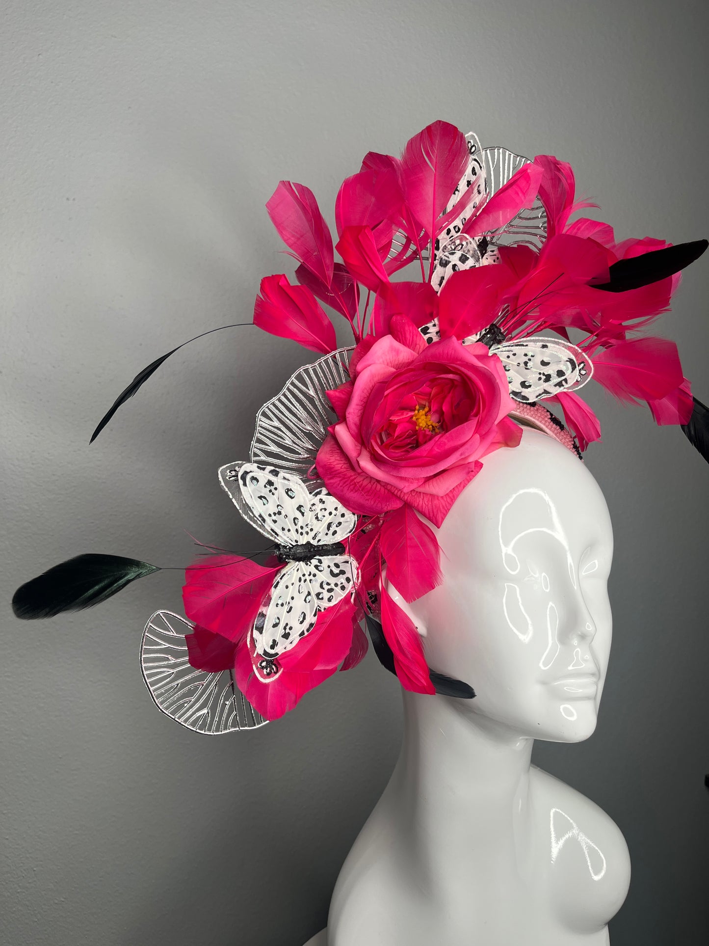 Hot Pink Safari Fascinator Hat