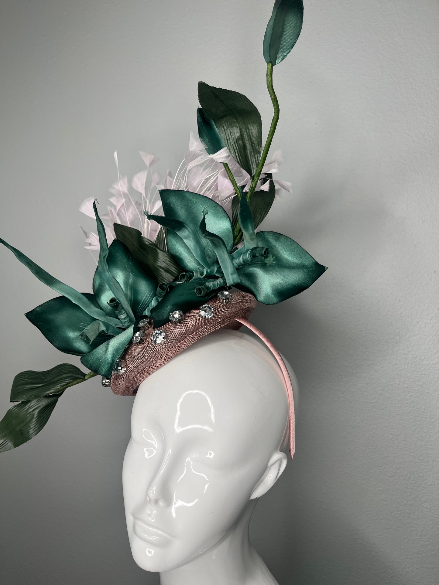 Emerald Orchid Silk Vintage Bloom Fascinator Hat
