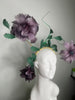 Becoming Bloom Handmade Derby Showstopper Featuring Handcrafted Feather Flowers in Bud to Full Blossom”