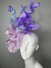 Lavender Feathers and Seafoam Blue Accents  Fascinator Hat