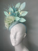 Whispering Wings Mint Silk Floral  Butterfly Fascinator Hat