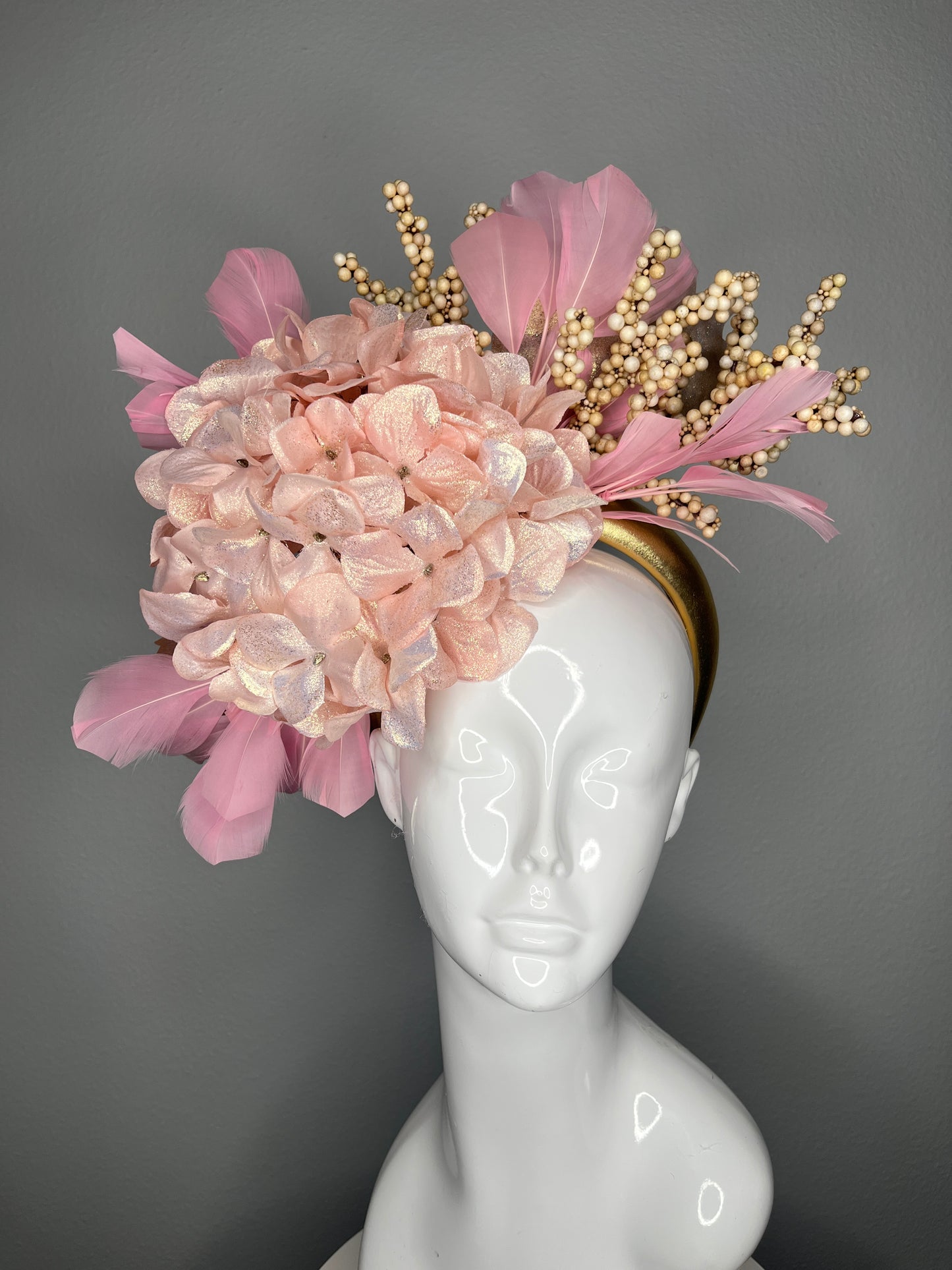 Blush Bloom Pink Feather Fascinator Hat