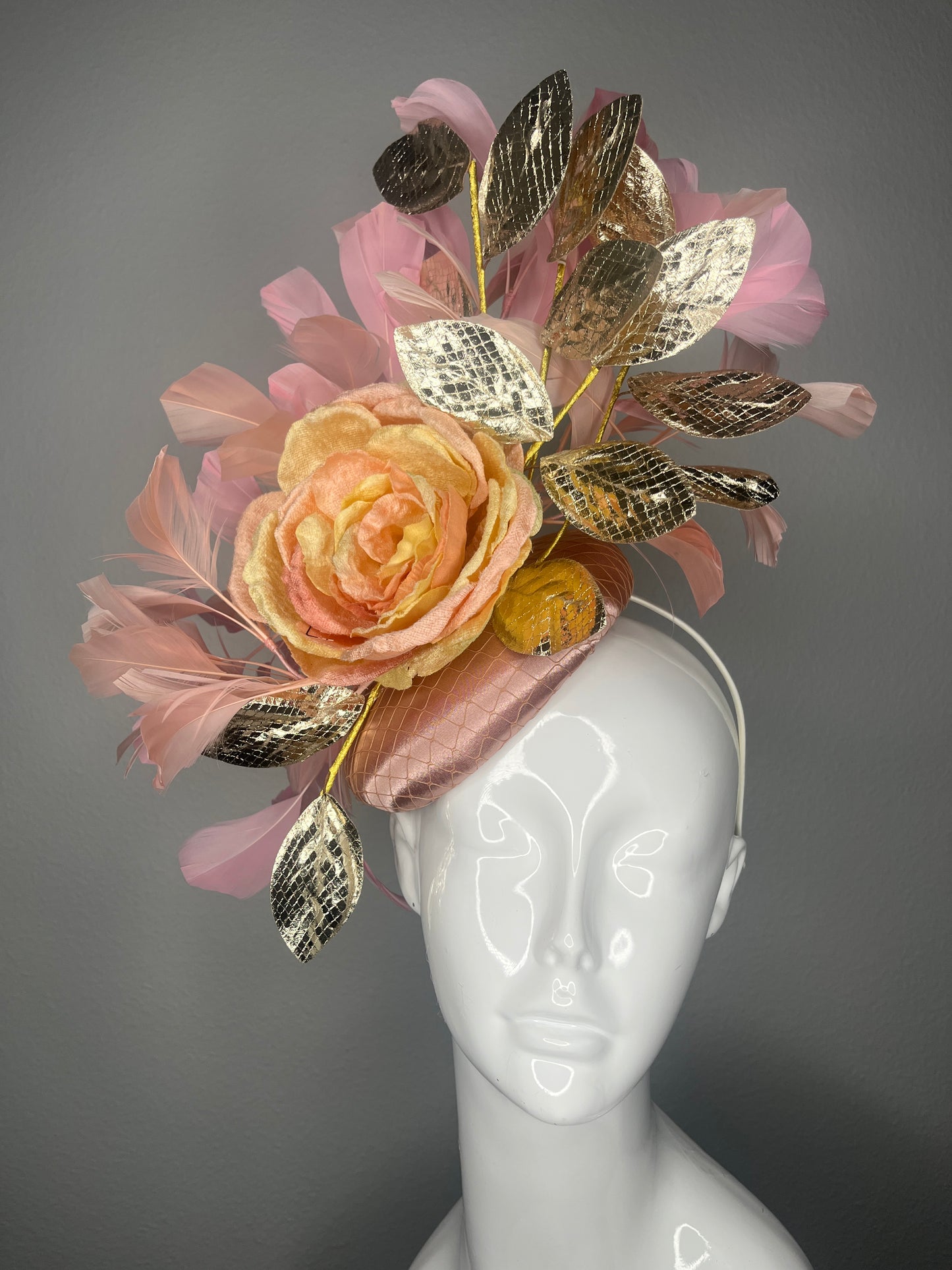 Blush and Brilliance Pink Blush Feather Fascinator Hat