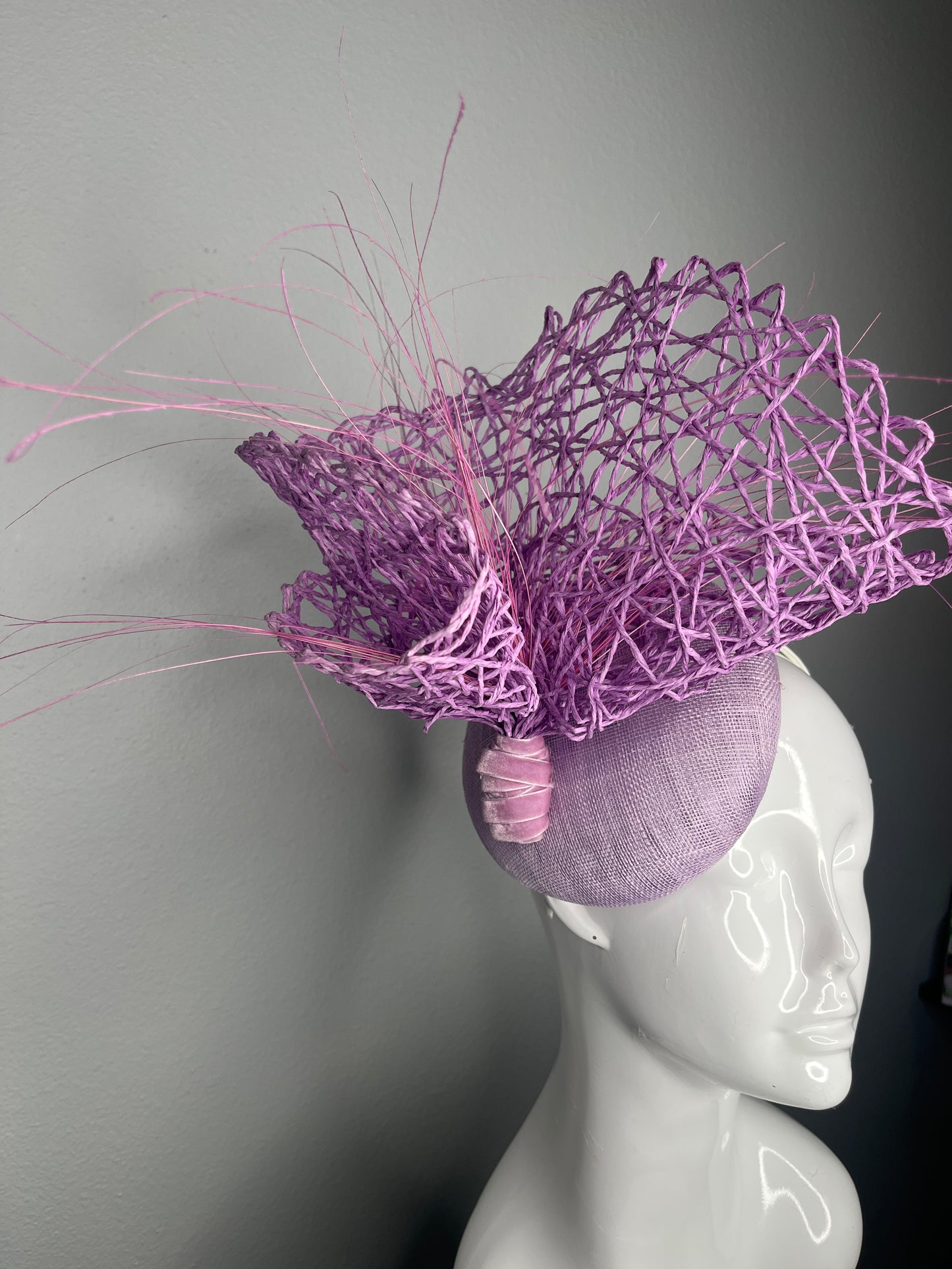 Lilac Purple Whimsy Sculptured Fascinator Hat