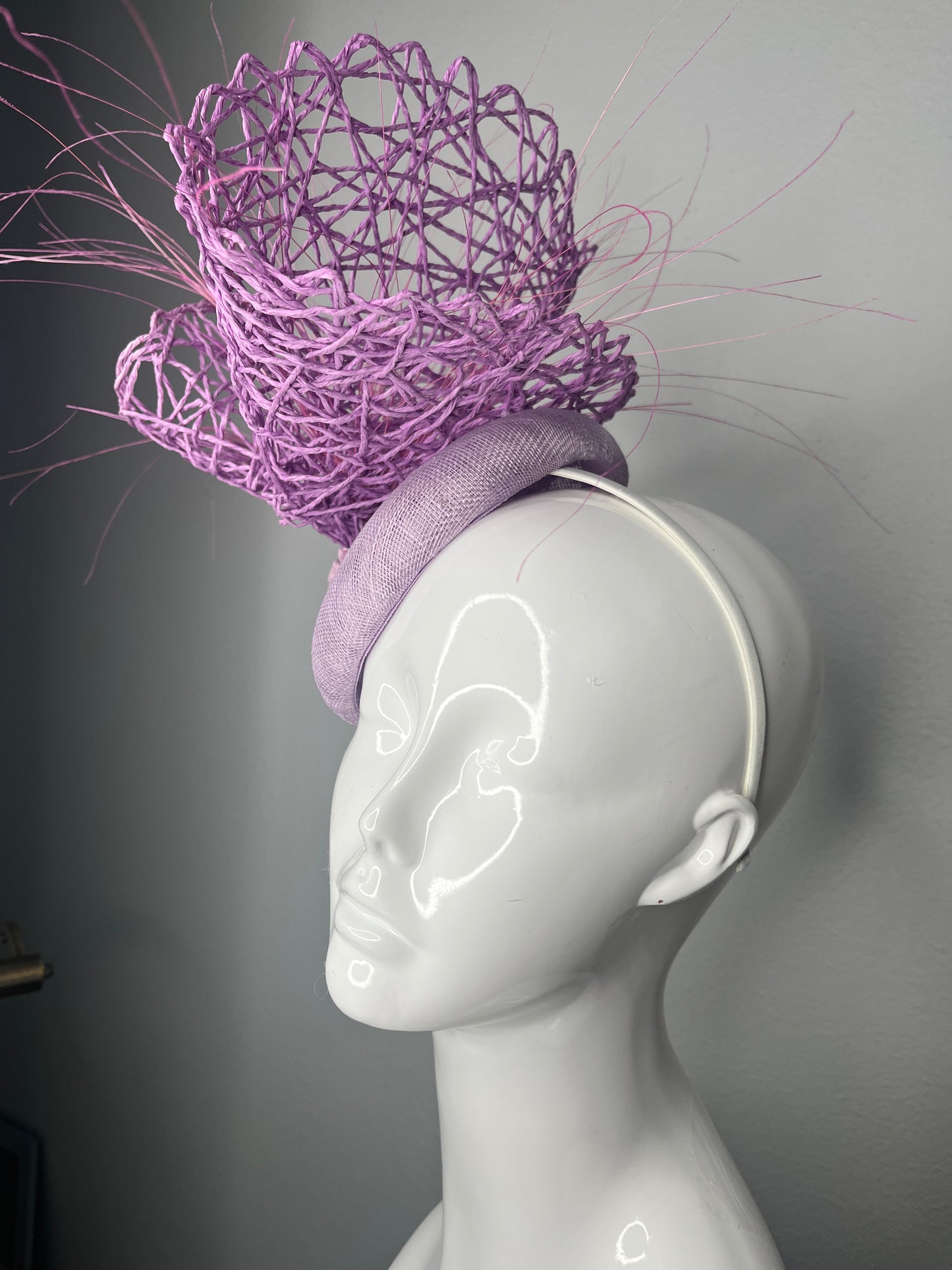 Lilac Purple Whimsy Sculptured Fascinator Hat
