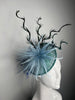 Green, Light Blue and Dark Green Feathers Fascinator Hat