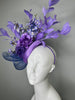 Purple Floral Fascinator with Feathers – Statement Headpiece for Kentucky Derby, Oaks Day, Weddings & Races  Regular price