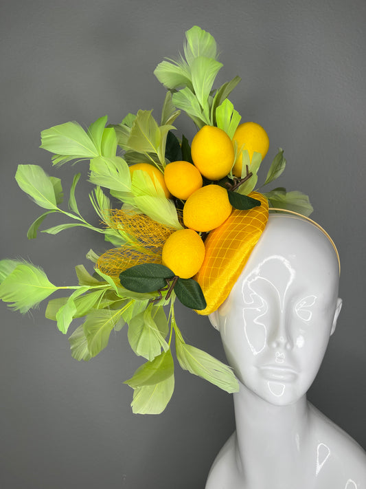 Lemon & Lime Couture Fascinator – One of a Kind Statement Headpiece