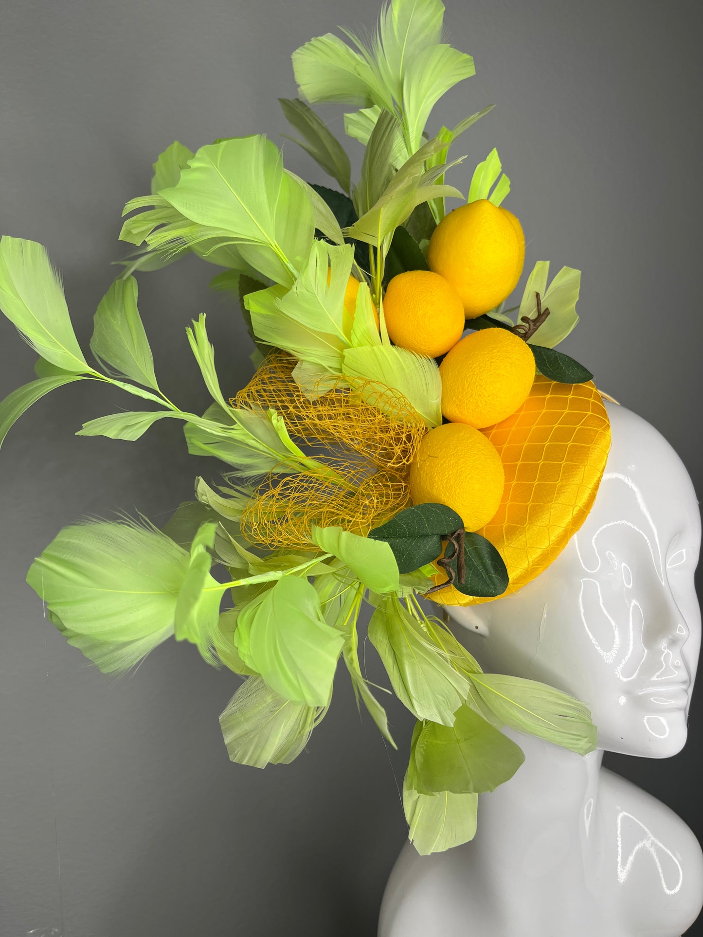 Lemon & Lime Couture Fascinator – One of a Kind Statement Headpiece