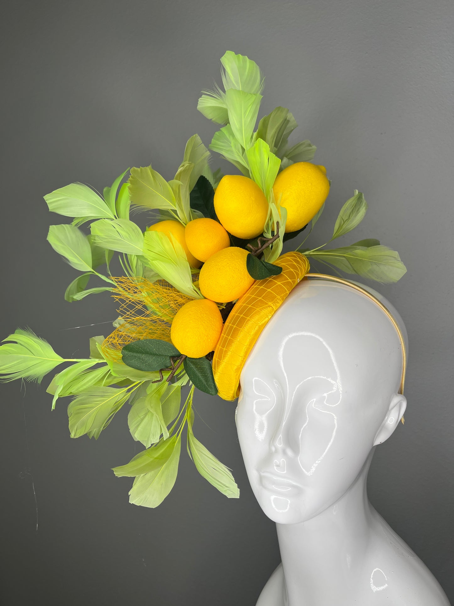 Lemon & Lime Couture Fascinator – One of a Kind Statement Headpiece
