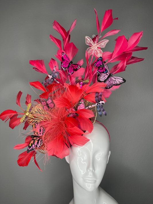 Enchanted Garden Couture Fascinator – Butterflies, Dragonflies & Bees