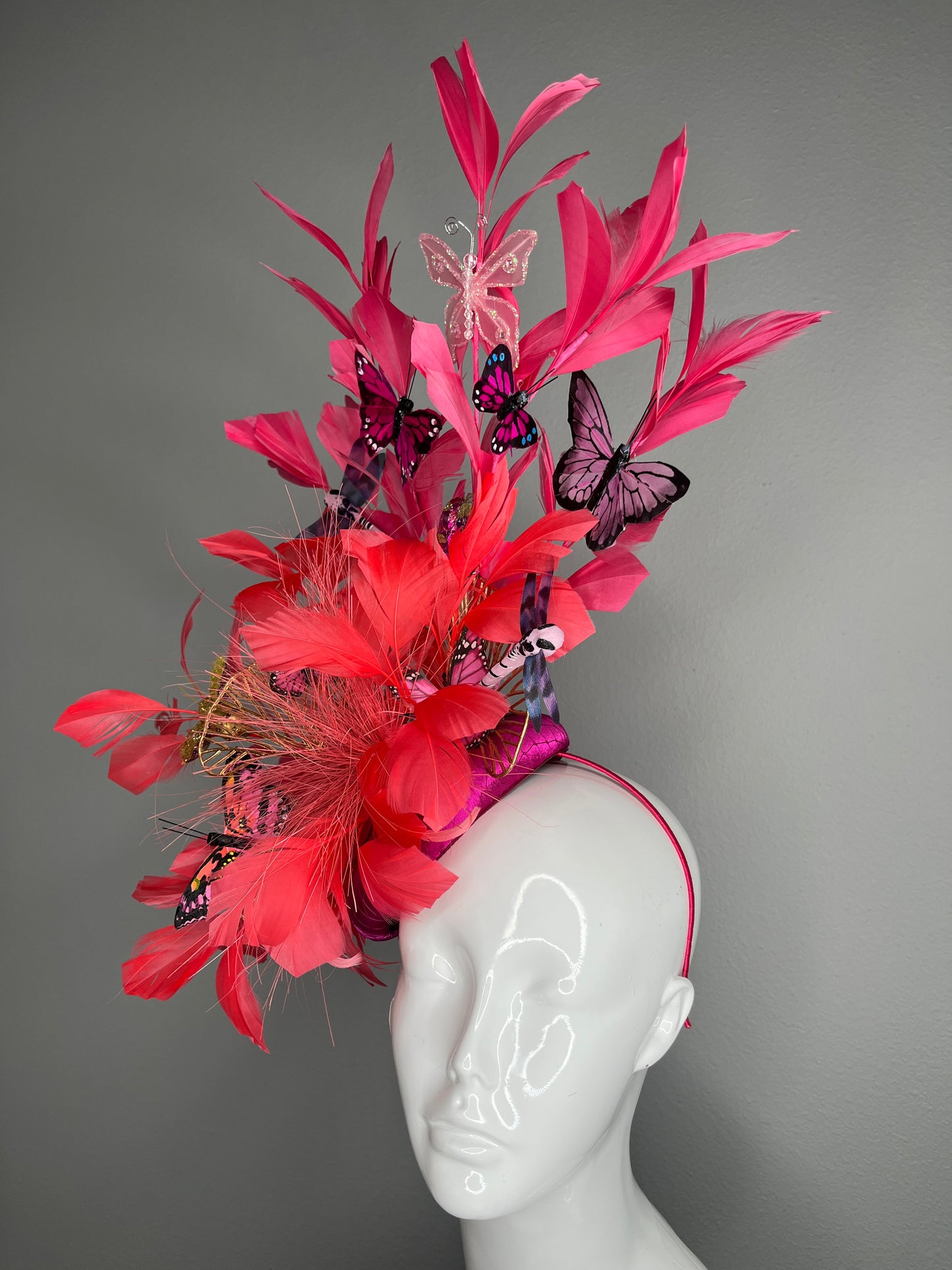 Enchanted Garden Couture Fascinator – Butterflies, Dragonflies & Bees