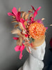 Peach Dahlia & Butterfly Couture Fascinator – One of a Kind