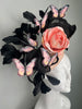 Butterfly Reverie Black and Apricot Fascinator Hat