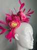 Hot Pink Peony Halo Fascinator – Statement Kentucky Derby & Oaks Headband