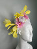 Blush & Lemon Bloom Fascinator – Kentucky Derby Garden Party Headpiece