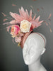Blush Pink Floral Fascinator – Romantic Derby & Oaks Headpiece with Feathers