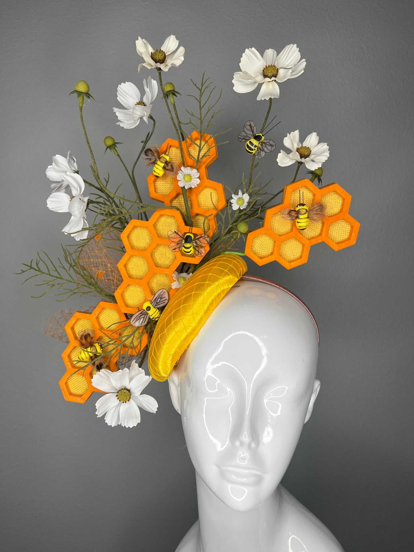 Golden Honey and Bee Garden Nature Fascinator