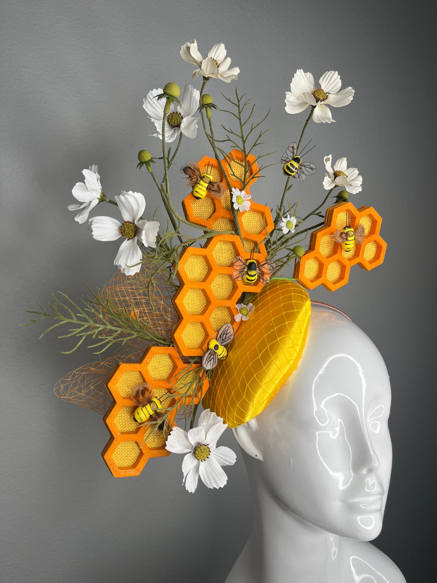 Golden Honey and Bee Garden Nature Fascinator