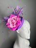 Lavender & Pink Derby Fascinator | Purple Pillbox Hat | Kentucky Oaks Floral Headpiece | Elegant Race Day Hat