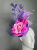 Lavender Purple & Pink Derby Fascinator  Kentucky Oaks Floral Headpiece | Elegant Race Day Hat