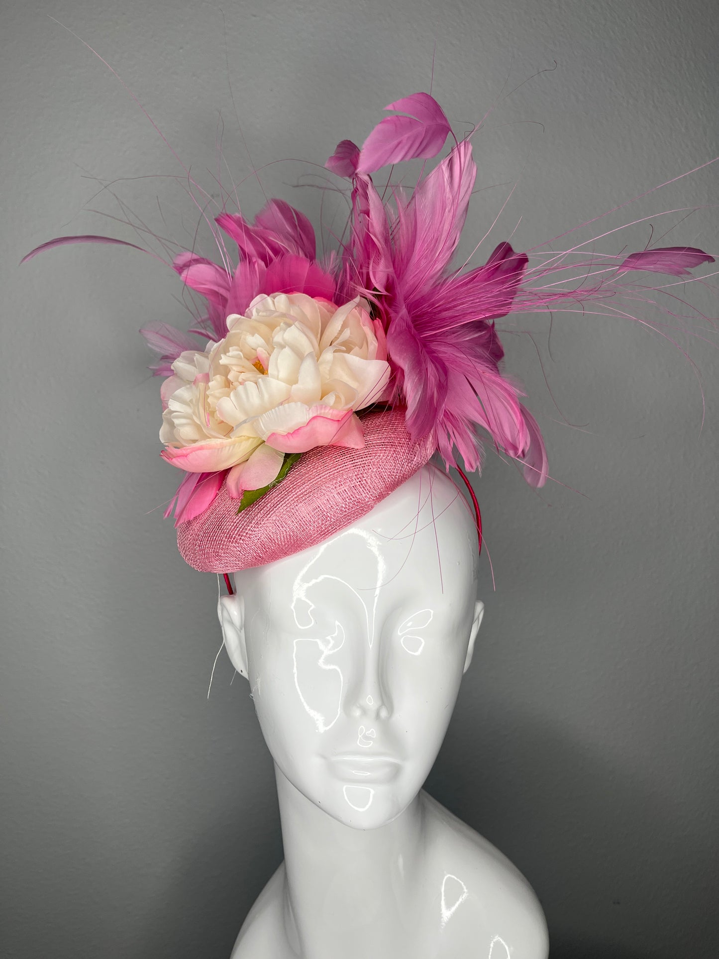 Blush Garden Elegance Fascinator | Soft Pink and Ivory Floral Derby Hat | Kentucky Derby Kentucky Oaks Romantic Feather Cocktail Headpiece