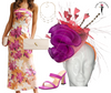 Bold Purple & Coral Fascinator Derby Hat, Wedding Headpiece, Tea Party Hat